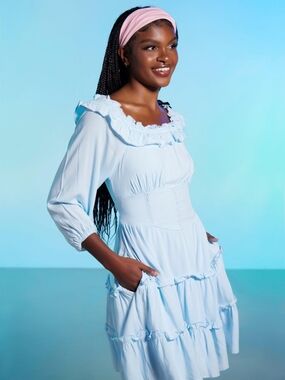 Disney Her Universe The Little Mermaid Light Blue Ruffle Dress With Pockets M